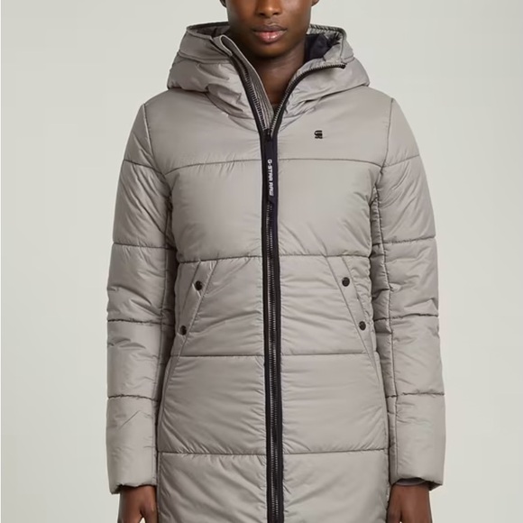 G-Star Raw whistler Women's xs Light Gray Hooded long Puffer coat